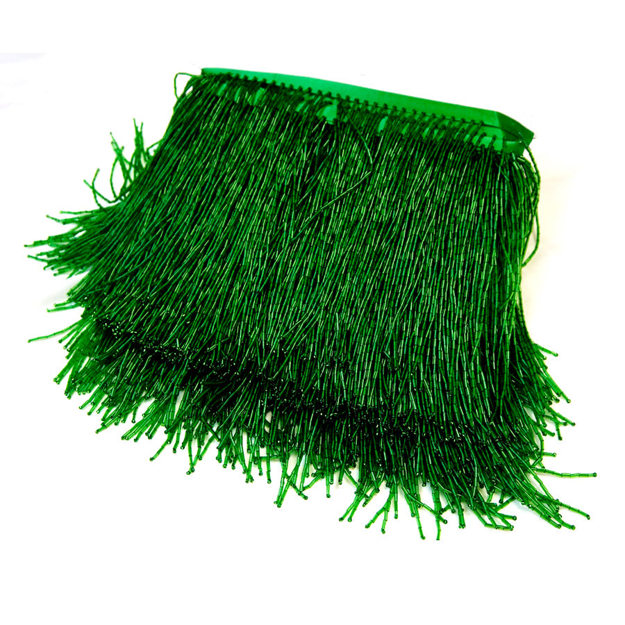 绿色为15cm长度的新娘排苏流苏带有珠子与织带饰边,高品质的婚纱礼服的手工DIY配饰 按5码卖